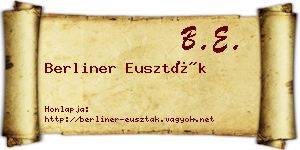 Berliner Euszták névjegykártya